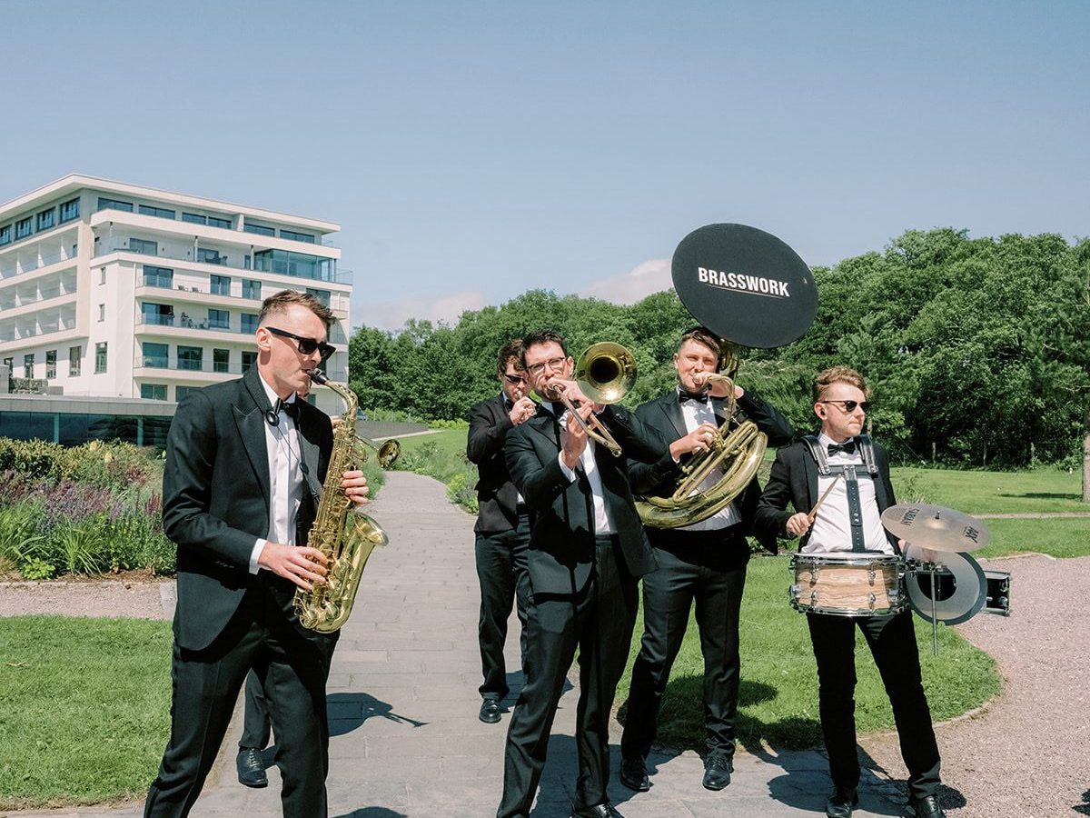 Brasswork six-piece brass band in black tie